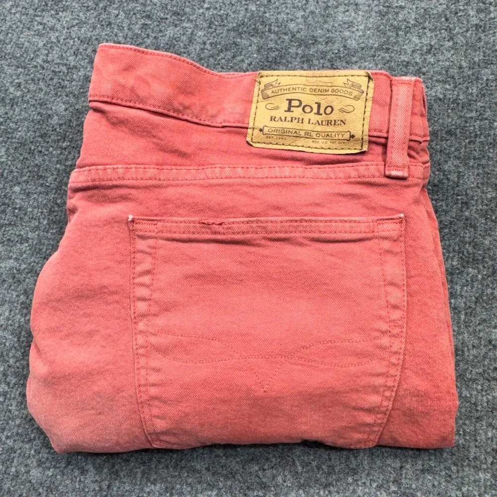 Polo Ralph Lauren Jeans Mens 36x30 Red Sullivan Slim Five Pocket Denim Nantucket